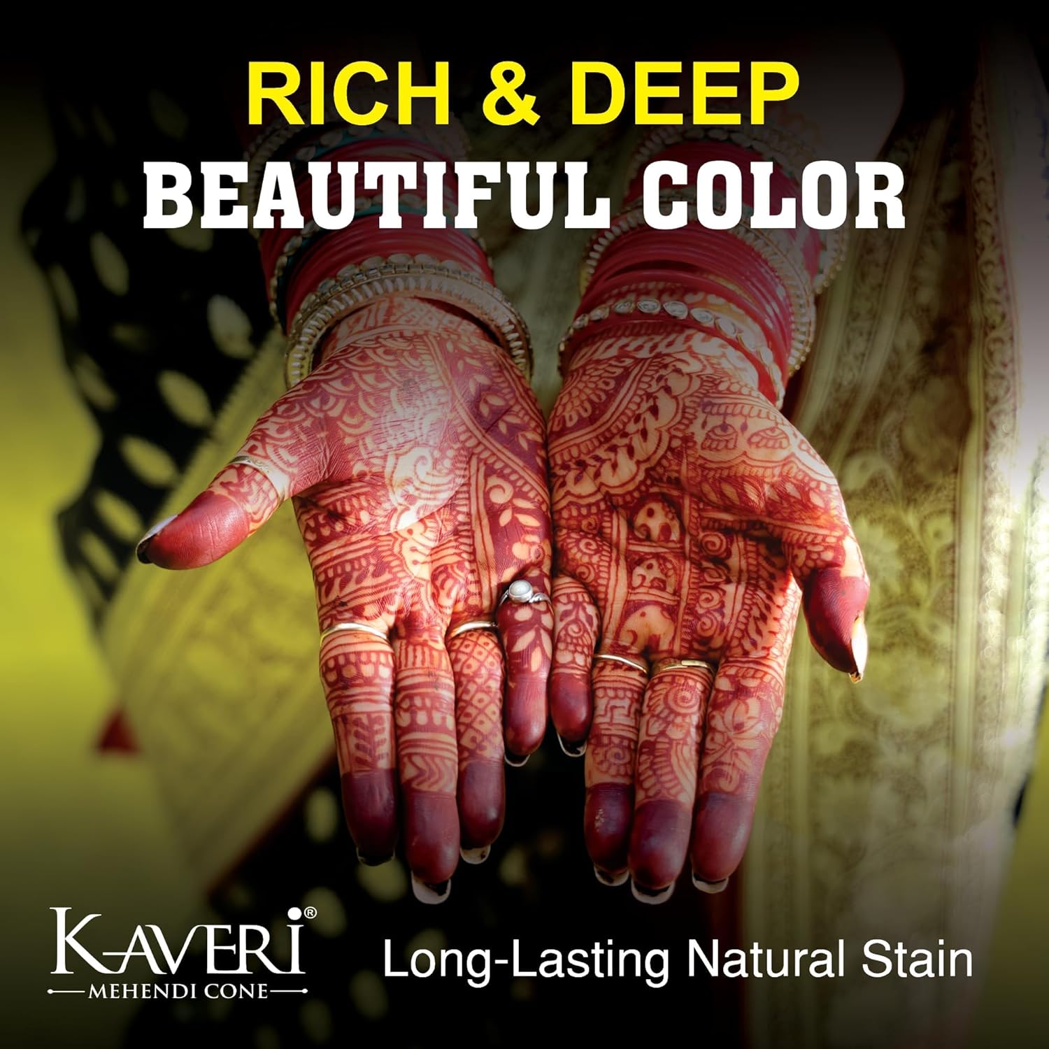 Kaveri Natural Henna Mehandi Cone for Hands & Hair Herbal Rajasthani Henna Paste in Natural Dark Brown Color With Nilgiri Oil for Bridal Dulhan Wedding Occasion Instant Mehendi Cone - Image 3