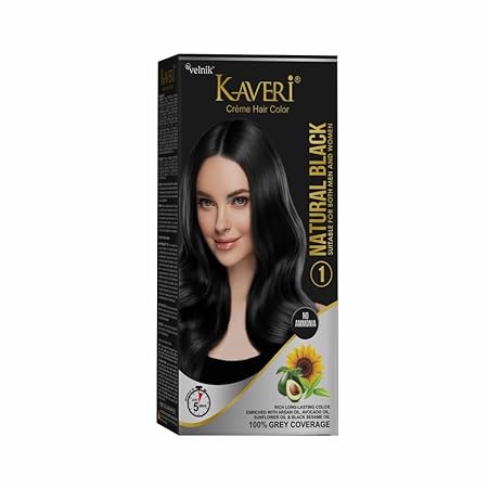 Kaveri Creme Hair Color - Organic Hair Colour With Grey Coverage - Long Lasting Conditioning Hair Color - For Natural Looking Results - Pack Of 3